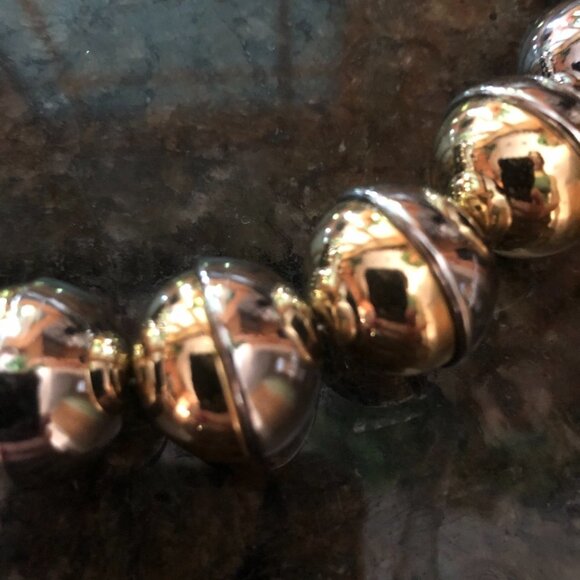NWT Talbots mixed metal silver gold beaded necklace - Picture 2 of 3